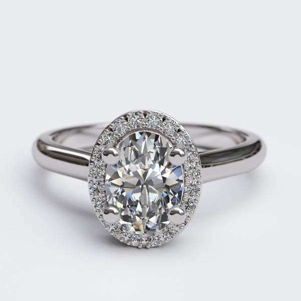 0.7ct Diamond Oval Cut Gold Halo Engagement Ring - 06GG67